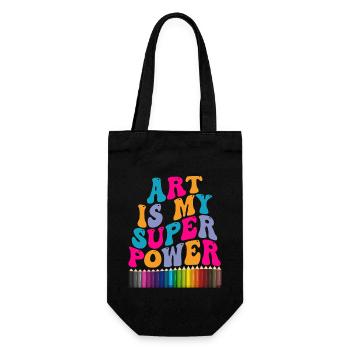 Art Is My Superpower - Gift Bag for Bottles - black - Front