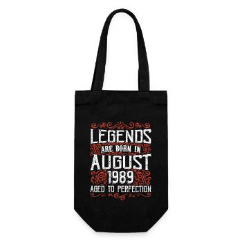 1989 Août Vintage Anniversaire Rétro Août 1989 - Sac à bouteille - noir - Devant