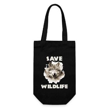 Sauver la faune loup loup tête Motif - Sac à bouteille - noir - Devant