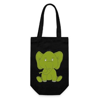 Éléphant vert - Sac à bouteille - noir - Devant