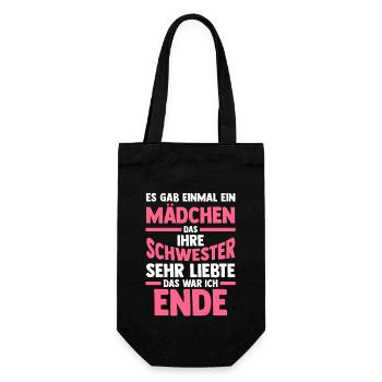Familie Schwester - Geschenkbeutel für Flaschen - Schwarz - Vorne