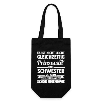 Familie Prinzessin Schwester - Geschenkbeutel für Flaschen - Schwarz - Vorne