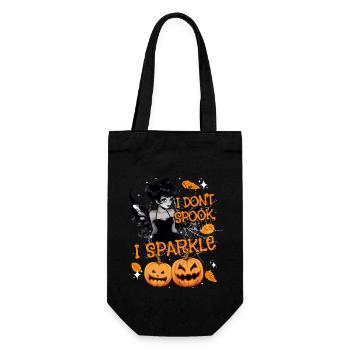 Halloween-Fee Verkleidung I don't spook, I sparkle - Geschenkbeutel für Flaschen - Schwarz - Vorne