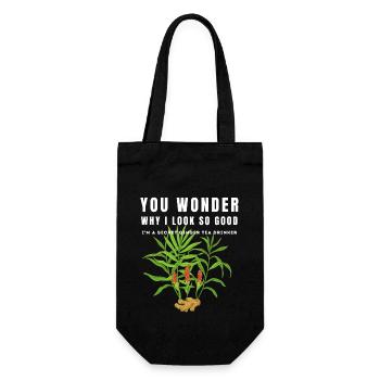 I'M A SECRET GINGER TEA DRINKER Ingwertee Ingwer - Geschenkbeutel für Flaschen - Schwarz - Vorne