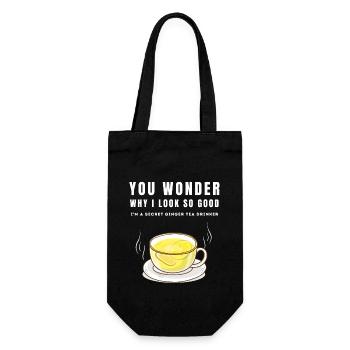 I'M A SECRET GINGER TEA DRINKER Ingwertee Ingwer - Geschenkbeutel für Flaschen - Schwarz - Vorne