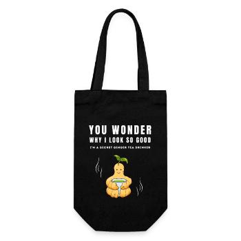 I'M A SECRET GINGER TEA DRINKER Ingwertee Ingwer - Geschenkbeutel für Flaschen - Schwarz - Vorne