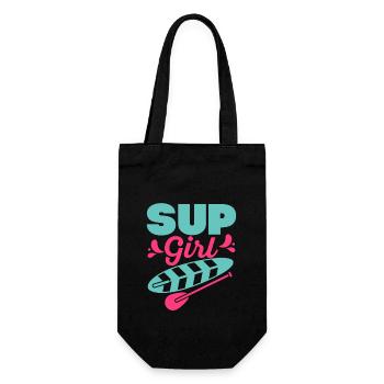 SUP Girl Stand Up Paddling Board - Geschenkbeutel für Flaschen - Schwarz - Vorne