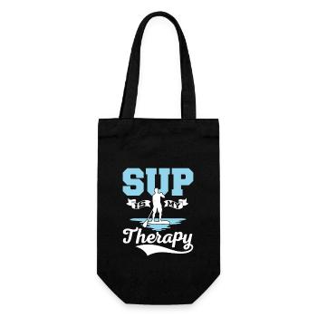 SUP Is My Therapy Stand Up Paddle Board - Geschenkbeutel für Flaschen - Schwarz - Vorne