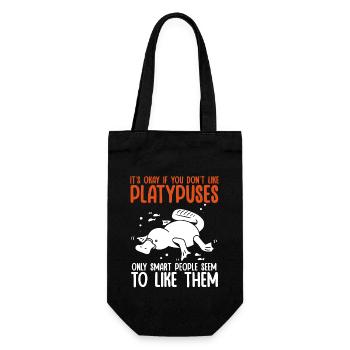 Platypus Schnabeltier - Geschenkbeutel für Flaschen - Schwarz - Vorne