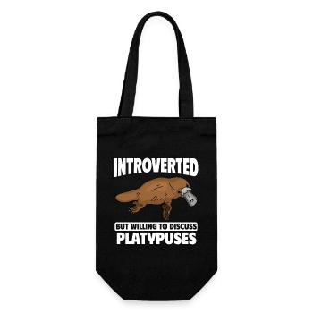 Platypus Schnabeltier - Geschenkbeutel für Flaschen - Schwarz - Vorne