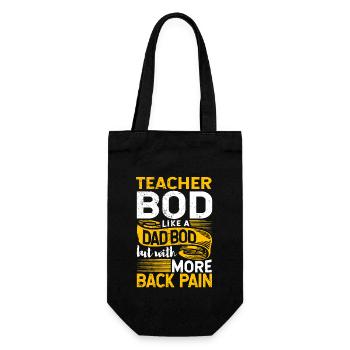 Teacher Bod Like A Dad Bod Funny Teacher - Geschenkbeutel für Flaschen - Schwarz - Vorne