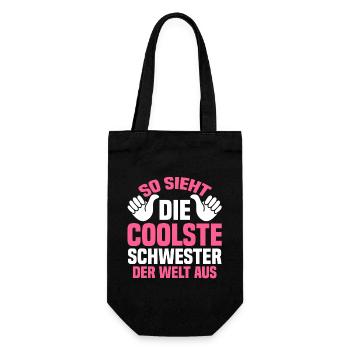 Familie Schwester - Geschenkbeutel für Flaschen - Schwarz - Vorne