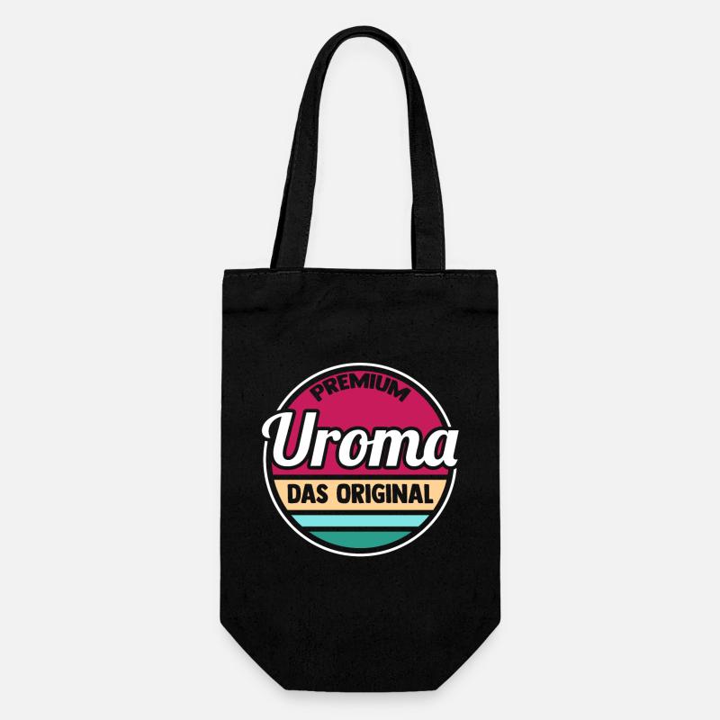 Urgroßmutter Uroma - Geschenkbeutel für Flaschen - Schwarz