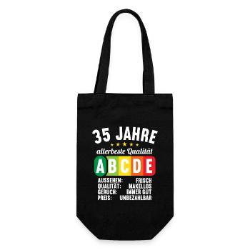 Lebensmittelampel Score 35 Jahre 35 Geburtstag - Geschenkbeutel für Flaschen - Schwarz - Vorne