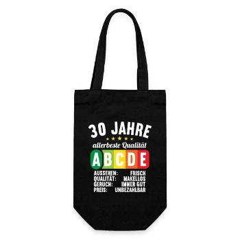 Lebensmittelampel Score 30 Jahre 30 Geburtstag - Geschenkbeutel für Flaschen - Schwarz - Vorne