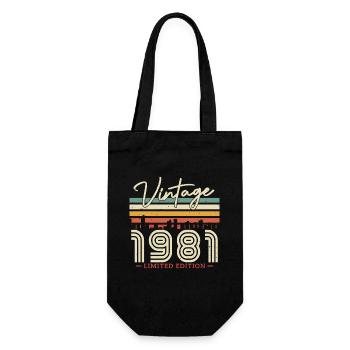 Vintage 1981 Geburtstagsgeschenk - Geschenkbeutel für Flaschen - Schwarz - Vorne