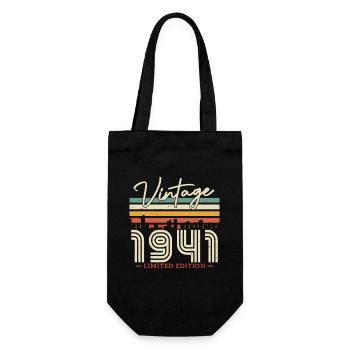 Cadeau d’anniversaire vintage 1941, 82/83 ans - Sac à bouteille - noir - Devant