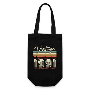 Vintage 1991 Gift - 32/33 Years - Gift Bag for Bottles - black - Front