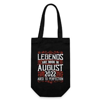 2022 August Vintage Retro Jubiläum August 2022 - Geschenkbeutel für Flaschen - Schwarz - Vorne