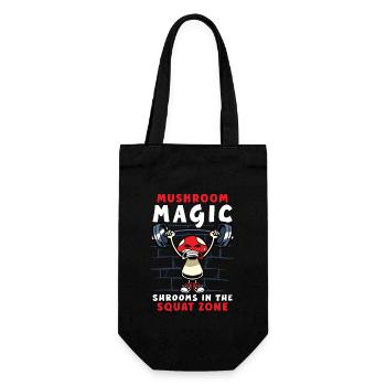 Funny Mushroom Fitness Gym Workout Power - Gift Bag for Bottles - black - Front
