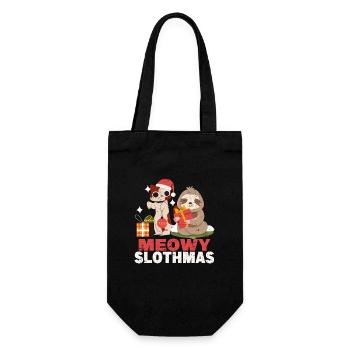 Miaou paresseux Chat Paresseux Noël - Sac à bouteille - noir - Devant