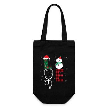 Love CNA Life Snowman Santa Claus Funny - Gift Bag for Bottles - black - Front