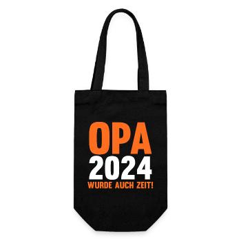 Werdender Opa 2039 - Geschenkbeutel für Flaschen - Schwarz - Vorne