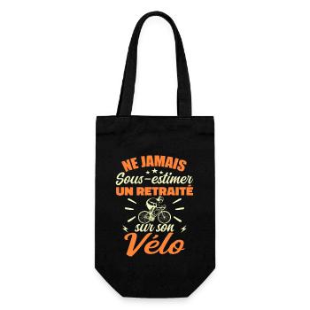 Un Retraité Sur Son Vélo - Cadeau retraité 🚴 - Sac à bouteille - noir - Devant