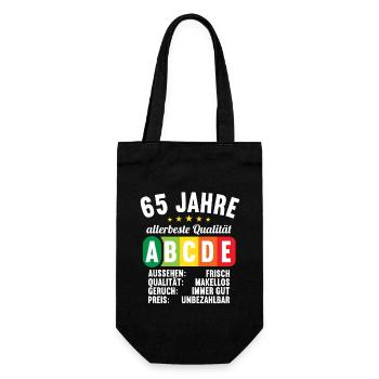 Lebensmittelampel Score 65 Jahre 65 Geburtstag - Geschenkbeutel für Flaschen - Schwarz - Vorne