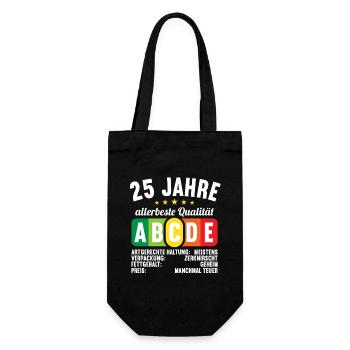 Lebensmittelampel Score 25 Jahre 25 Geburtstag - Geschenkbeutel für Flaschen - Schwarz - Vorne