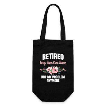 Retired long-term caregiver - Gift Bag for Bottles - black - Front