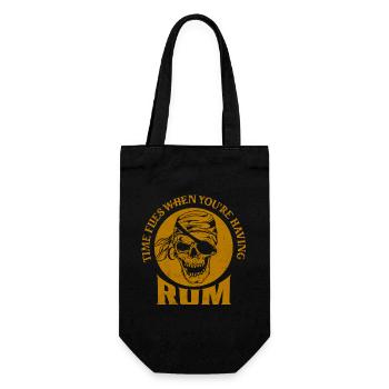 Time Flies When You're Having Rum Alcohol Drinking - Geschenkbeutel für Flaschen - Schwarz - Vorne