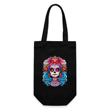 Spooky Halloween La Catrina - Femmes Crânes Colorées - Sac à bouteille - noir - Devant