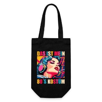 80er Motto Party Das ist mein 80er Jahre Kostüm - Geschenkbeutel für Flaschen - Schwarz - Vorne
