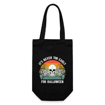 Design effrayant d’Halloween avec soleil de crâne - Sac à bouteille - noir - Devant