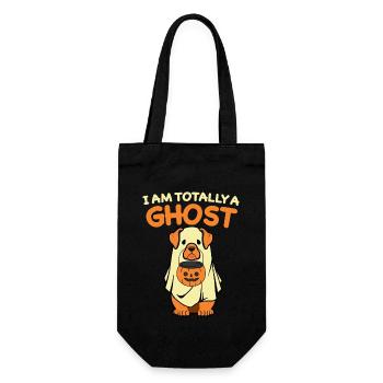 I Am Totally A Ghost: Süßer Hund als Gespenst - Geschenkbeutel für Flaschen - Schwarz - Vorne