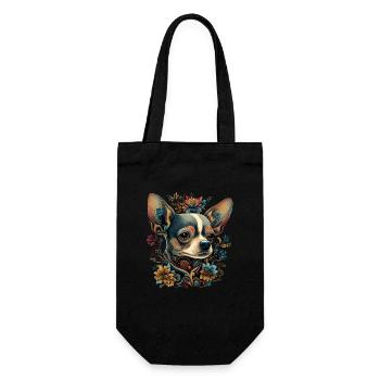 Chihuahua | Colorful Art Dog Puppy - Gift Bag for Bottles - black - Front