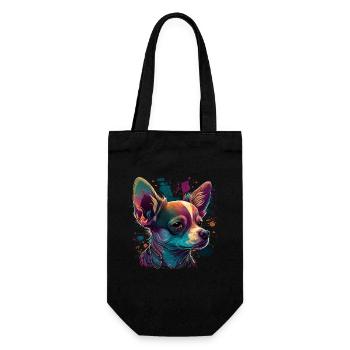 Chihuahua | Colorful Art Dog Puppy - Gift Bag for Bottles - black - Front