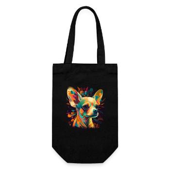 Chihuahua | Colorful Art Dog Puppy - Gift Bag for Bottles - black - Front