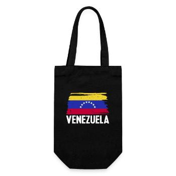 Venezuela Flagge Südamerikanisches Land Geschenk - Geschenkbeutel für Flaschen - Schwarz - Vorne