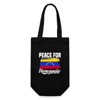 Peace for Venezuela Südamerika Länderreise Flagge - Geschenkbeutel für Flaschen - Schwarz - Vorne