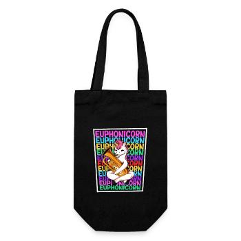 Euphonicorn - unicorn with euphonium - Gift Bag for Bottles - black - Front