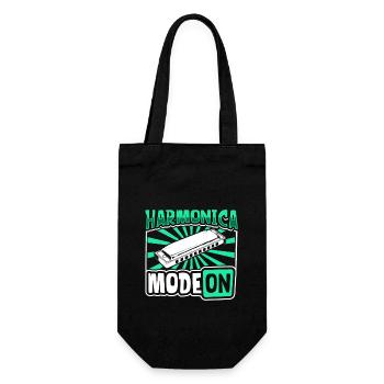 Harmonica Mode On - Harmonica - Gift Bag for Bottles - black - Front
