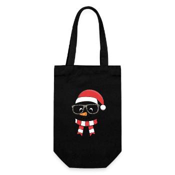 Drôle de Noël Bonhomme de neige Face Léopard - Sac à bouteille - noir - Devant