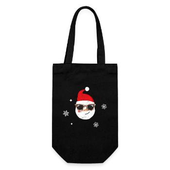 Drôle de Noël Bonhomme de neige Face Léopard - Sac à bouteille - noir - Devant