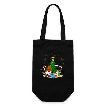 Bassgitarre Spieler Gnome lustig Weihnachtsbaum - Geschenkbeutel für Flaschen - Schwarz - Vorne