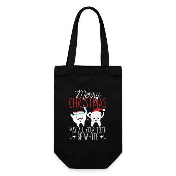 Merry Christmas May all your teeth be white - Gift Bag for Bottles - black - Front