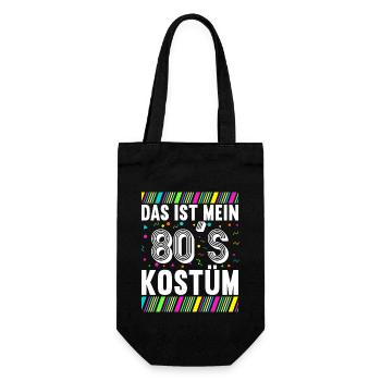 80er Motto Party Das ist mein 80er Jahre Kostüm - Geschenkbeutel für Flaschen - Schwarz - Vorne