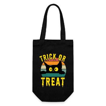 Trick or Treat: Halloween Funny Black Cat - Sac à bouteille - noir - Devant