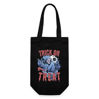 Trick or Treat effrayant Halloween Witch with Broom - Sac à bouteille - noir - Devant